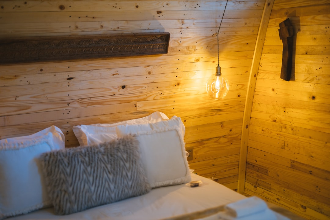 Minimalist Scandinavian bedroom with clean lines and neutral tones