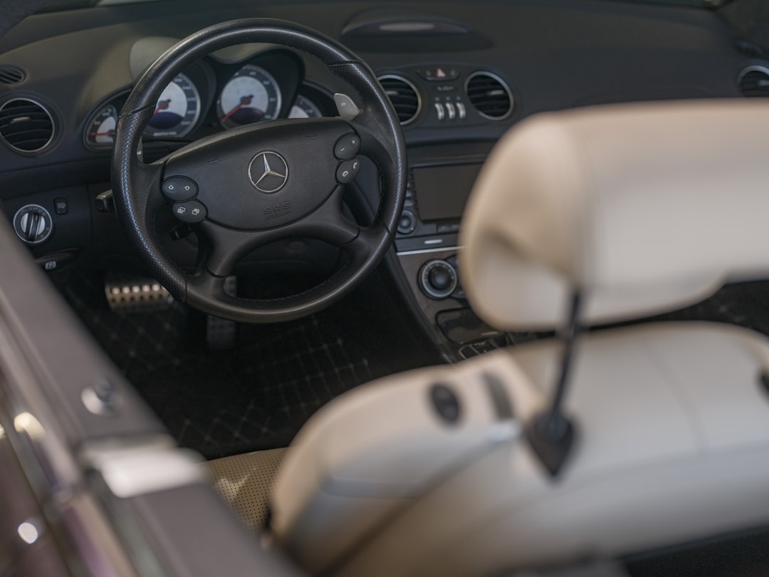 Modern car interior dashboard with advanced technology features