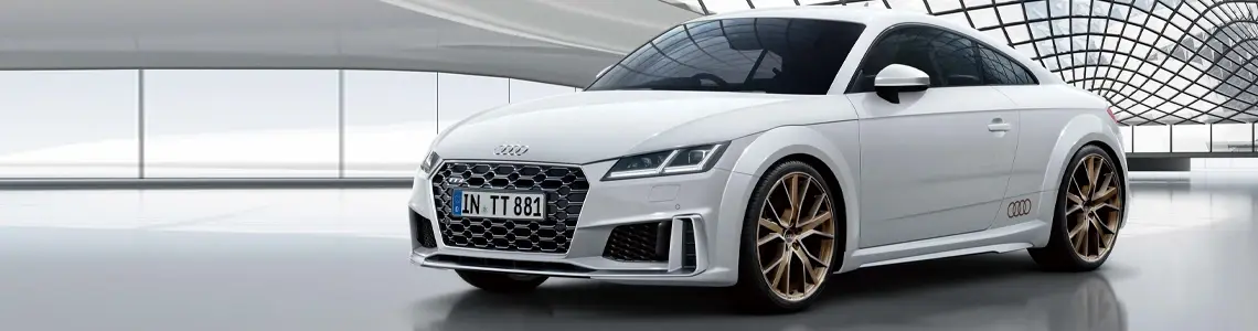 Luxury Audi TT in modern showroom